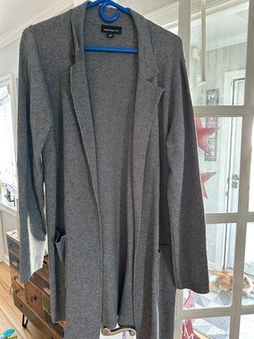 Fortune + Ivy Gray Open Front Cardigan XL